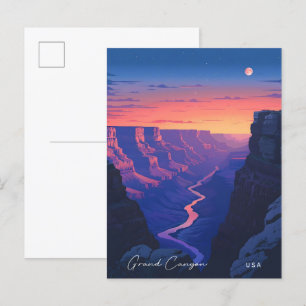 Nacht im Grand Canyon USA Reise Postkarte