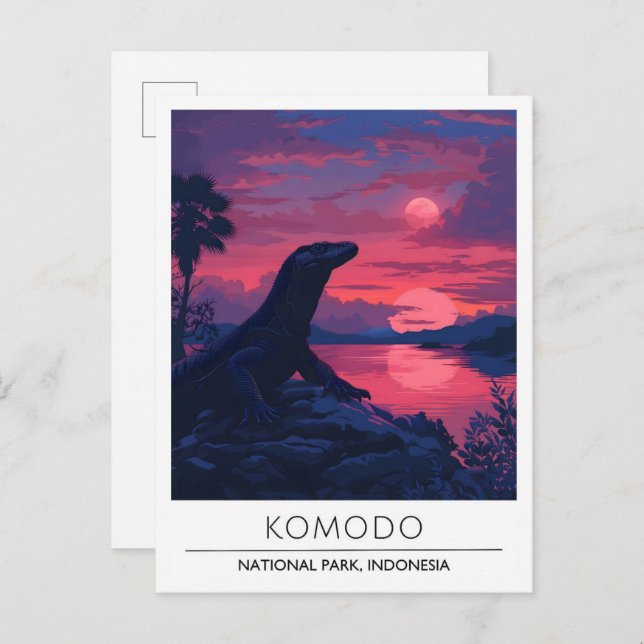 Nacht im Komodo Nationalpark Indonesien Reisen Postkarte (Vorne/Hinten)