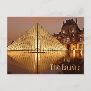 Nacht im Louvre, Paris, Frankreich Postkarte