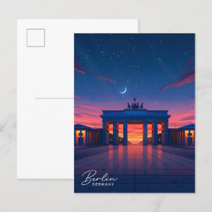 Nacht in Berlin Deutschland Reise Postkarte