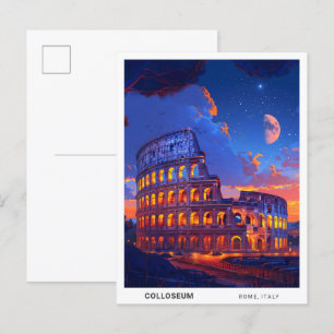 Nacht in Colloseum Rom Italien Reisen Postkarte