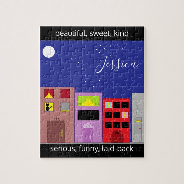 Nacht in der Stadt Puzzle (Vertikal)