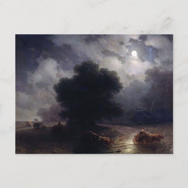 Nacht in der Ukraine durch Ivan Aivazovsky Postkarte (Vorderseite)