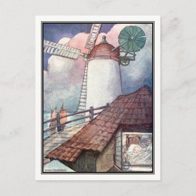 Nacht in Dordrecht von Anne Anderson Postkarte (Vorderseite)