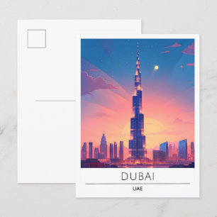 Nacht in Dubai Vereinigte Arabische Emirate Reise Postkarte