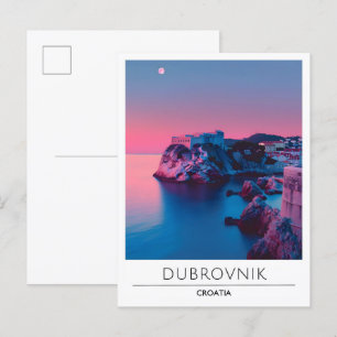 Nacht in Dubrovnik Kroatien Reise Postkarte