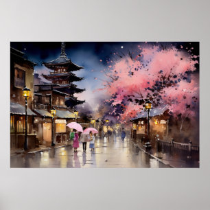 Nacht in Gion - Kunstdrucksammlung Poster