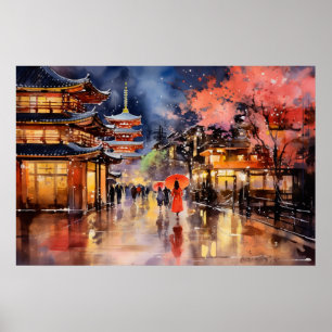 Nacht in Gion - Kunstdrucksammlung Poster
