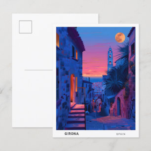 Nacht in Girona Spanien Reise  Postkarte