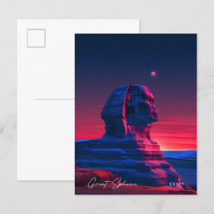 Nacht in Great Sphinx Ägypten Reisen Postkarte