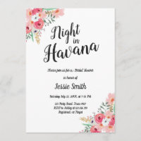 Nacht in Havanna Bridal Dusche Einladung Hot Night