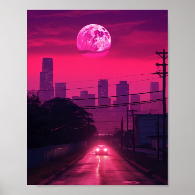 Nacht in Houston Texas USA Poster (Vorne)