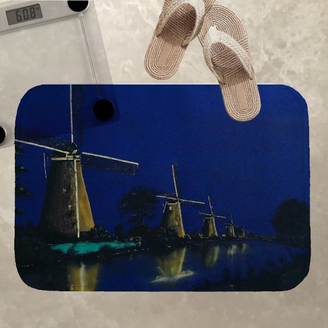 Nacht in Kinderdijk Badematte (Von Creator hochgeladen)