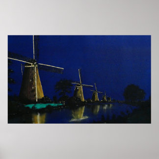 Nacht in Kinderdijk Poster