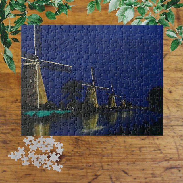 Nacht in Kinderdijk Puzzle (Von Creator hochgeladen)