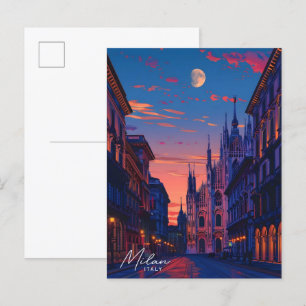 Nacht in Mailand Italien Reise Postkarte