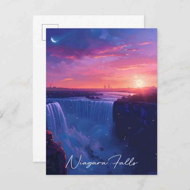 Nacht in Niagara Falls Travel Postkarte (Vorne/Hinten)