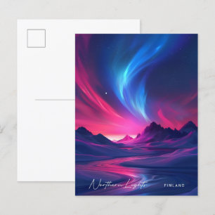 Nacht in Nordlichtfinnland Postkarte