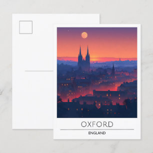 Nacht in Oxford England Travel Postkarte