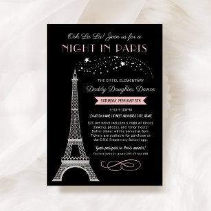 Nacht in Paris Eiffel Tower Daddy Daughter Dance Einladung