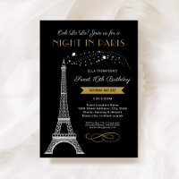 Nacht in Paris Eiffel Tower Gold Sweet 16 Geburtst