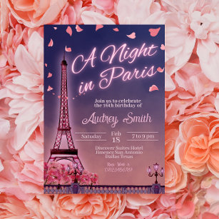 Nacht in Paris - Geburtstag Einladung