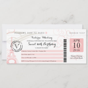 Nacht in Paris   Sweet 16 Geburtstag Einladung