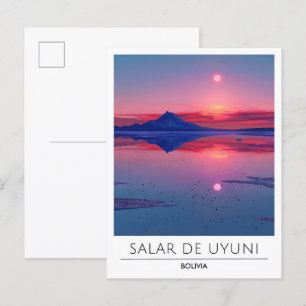 Nacht in Salar de Uyuni Bolivien Postkarte