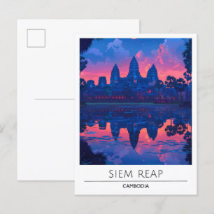 Nacht in Siem Reap Kambodscha Reise Postkarte