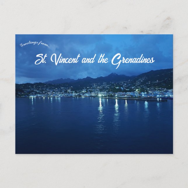 Nacht in St Vincent und die Grenadinen Postkarte (Vorderseite)