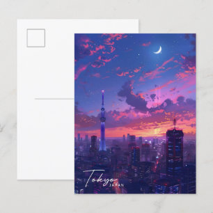 Nacht in Tokio Japan Reise  Postkarte