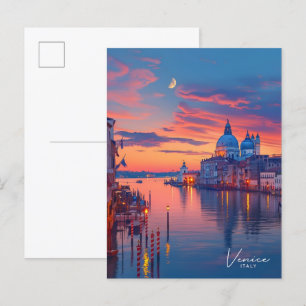 Nacht in Venedig Italien Vintage Reise Postkarte