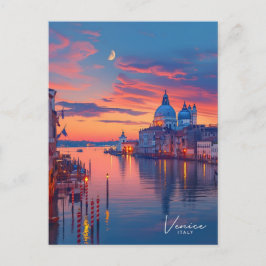 Nacht in Venedig Italien Vintage Reise Postkarte