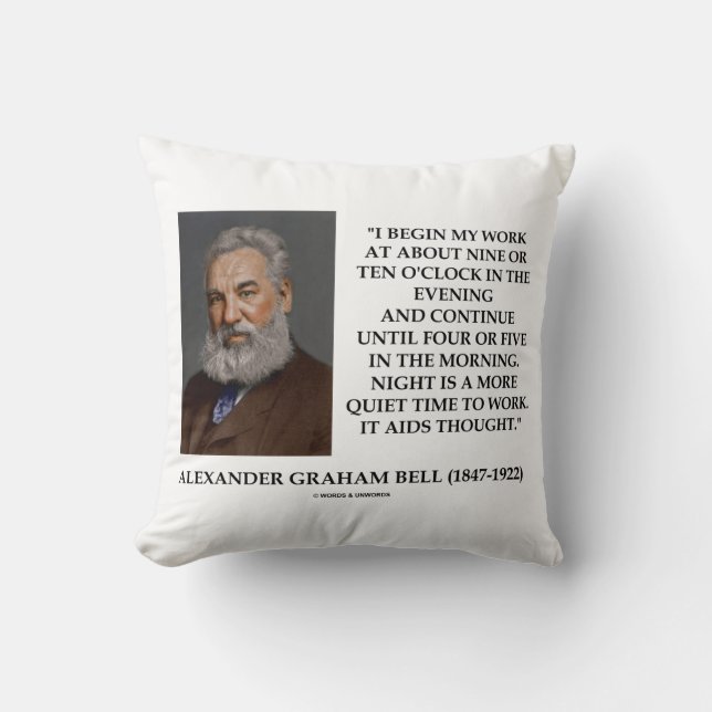 Nacht ist eine ruhigere Zeit, Graham Bell Qte zu a Kissen (Vorderseite)