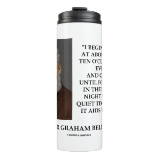 Nacht ist eine ruhigere Zeit, Graham Bell Qte zu a Thermosbecher