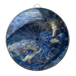 Nacht mit ihrer Train of Stars (Engel mit Cherubs) Dartscheibe