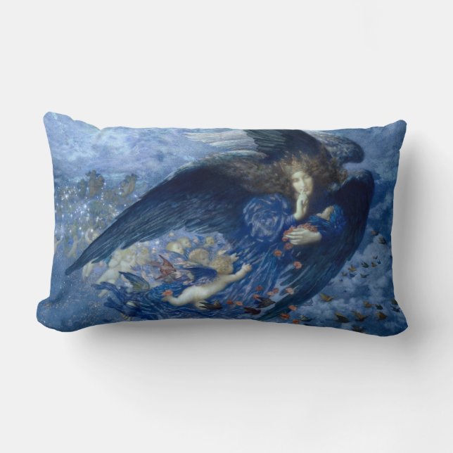 Nacht mit ihrer Train of Stars (Engel mit Cherubs) Lendenkissen (Vorderseite)