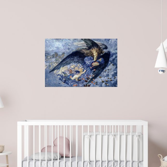 Nacht mit ihrer Train of Stars (Engel mit Cherubs) Poster (Kinderzimmer 2)