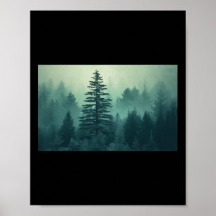 Nacht Natur Bäume Outdoor Wald Grün Berge Poster