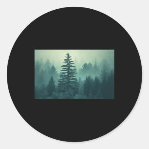 Nacht Natur Bäume Outdoor Wald Grün Berge Runder Aufkleber