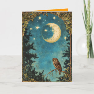 NACHT OWL VOLLSTÄNDIG MOND UND STARRY NACHT KARTE