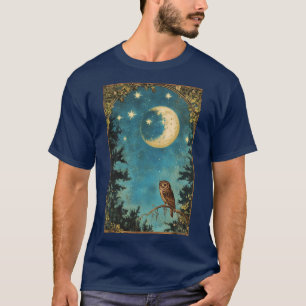NACHT OWL VOLLSTÄNDIG MOND UND STARRY NACHT T-Shirt