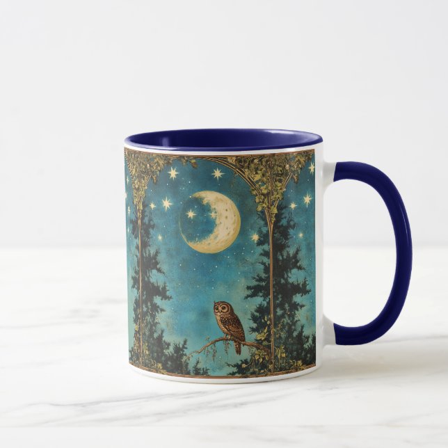 NACHT OWL VOLLSTÄNDIG MOND UND STARRY NACHT TASSE (Rechts)