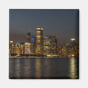Nacht Panorama Chicago Magnet