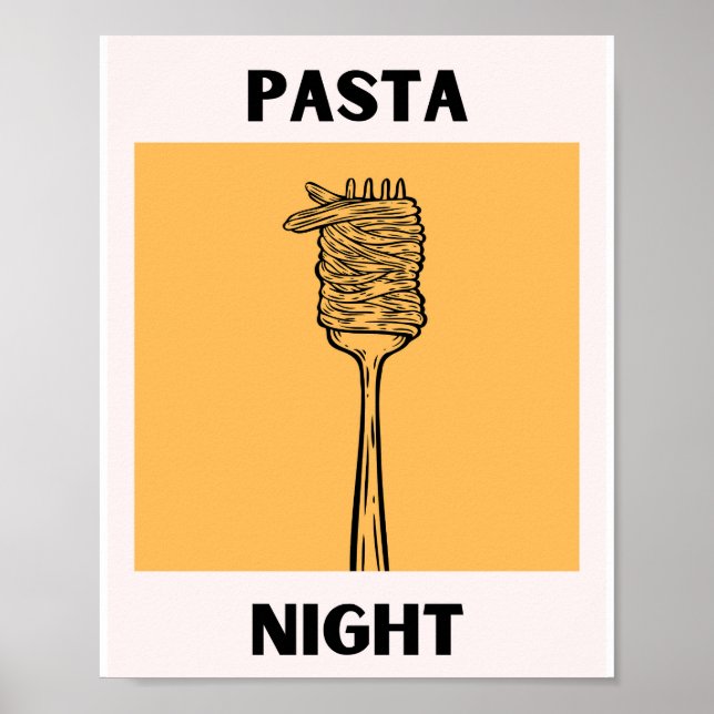 Nacht-Pasta-Typografie 53 Poster (Vorne)