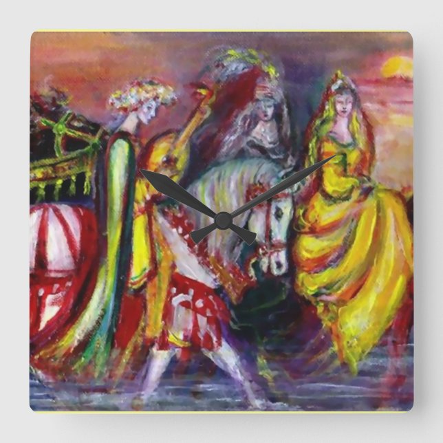 NACHT QUADRATISCHE WANDUHR (Vorderseite)