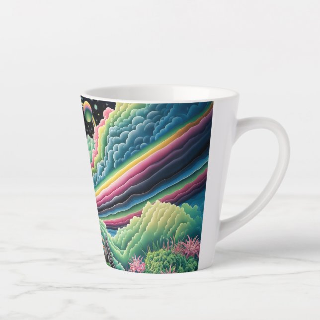 Nacht Regenbogen Krähe Milchtasse (Rechts)