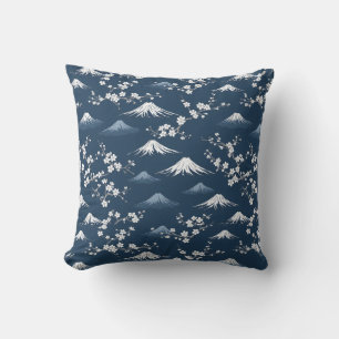 Nacht Szene mit Mount Fuji und Kirschblüten Kissen