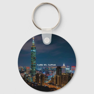 Nacht Szene von Taipei 101, Taiwan Reise Souvenir Schlüsselanhänger