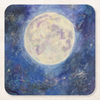 Nacht Vollmond Himmelsgewölbe Maureen Girard Unive Rechteckiger Pappuntersetzer